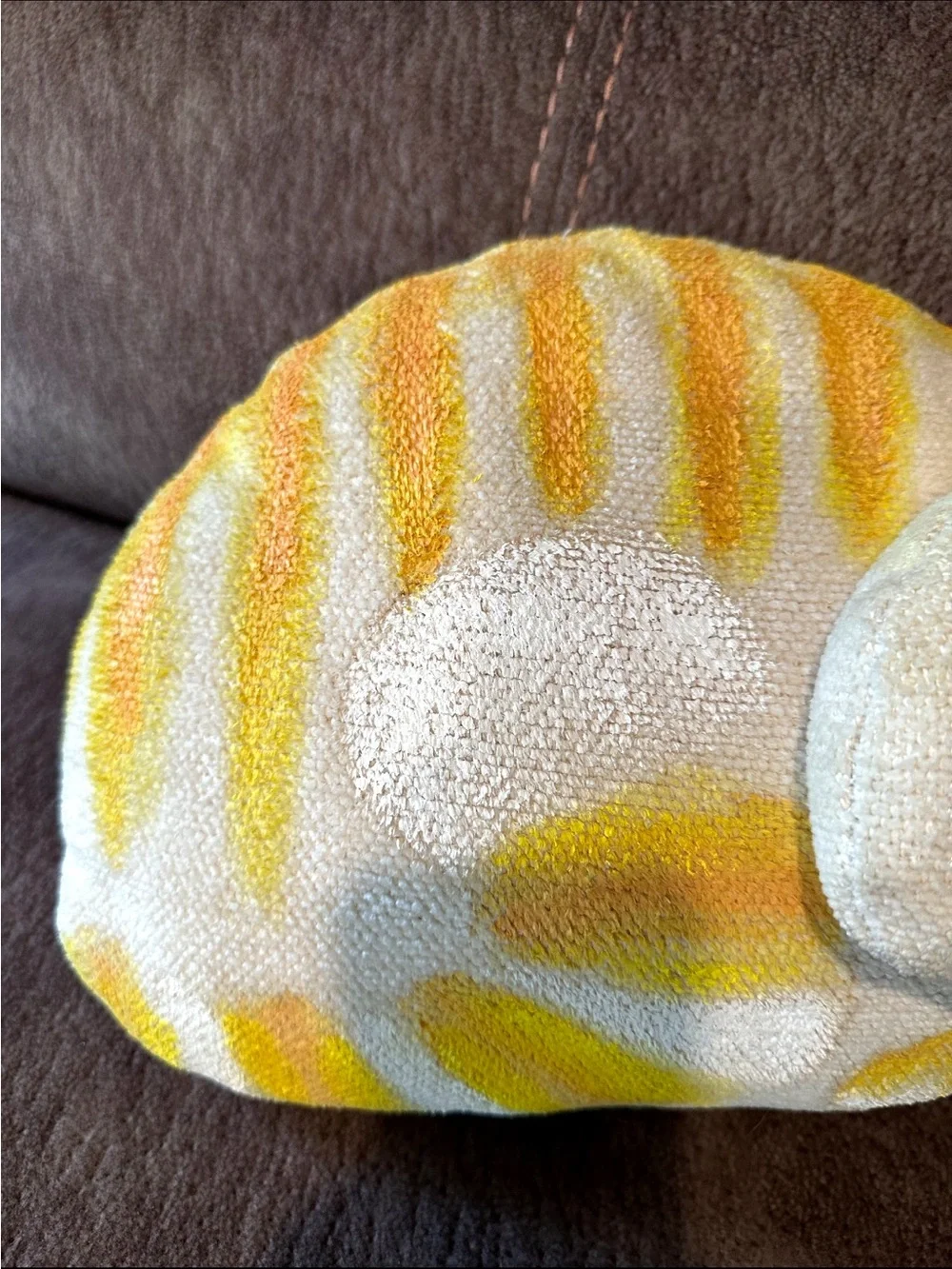 Hand Made/Painted Orange Tabby Cat Green Eyes Decorative Pillow
